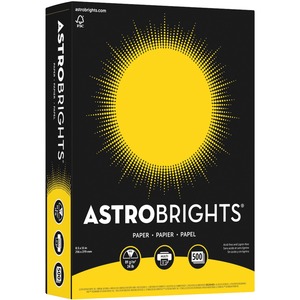 Astro Astrobrights Premium Colored Paper - Letter - 8.5" x 11" - 24lb - 500 x Sheet - Solar Yellow