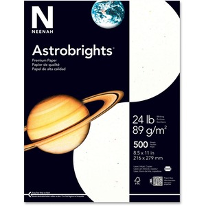 Wausau Paper Astrobrighs Colored Paper - Letter - 8.5" x 11" - 24lb - Stardust White
