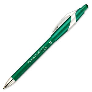 Paper Mate Flexgrip EliteBallpoint Pen - Green Ink - Green Barrel - 1 Each