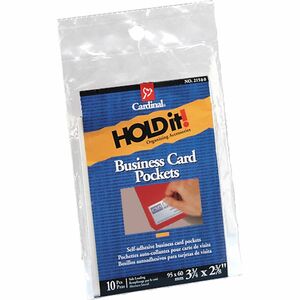 Cardinal HOLDit! 21500CB Business Card Pocket - 2.37" x 3.25" - PolyClear