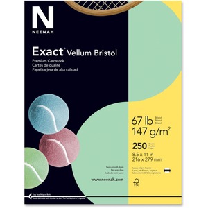 Exact Vellum Bristol Paper - Letter - 8.5" x 11" - 67lb - 90 GE/101 ISO Brightness - 250 x Sheet - Green