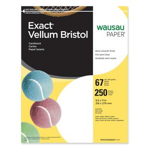 Exact Vellum Bristol Paper - Letter - 8.5" x 11" - 67lb - 90 GE/101 ISO Brightness - 250 x Sheet - White