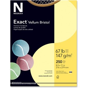 Exact Vellum Bristol Paper - Letter - 8.5" x 11" - 67lb - 90 GE/101 ISO Brightness - 250 x Sheet - Yellow