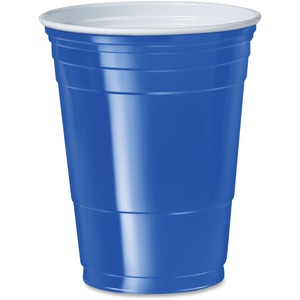 Solo P16BRLCT Plastic Party Cup - 16oz - 50 / Pack - Polystyrene - Blue