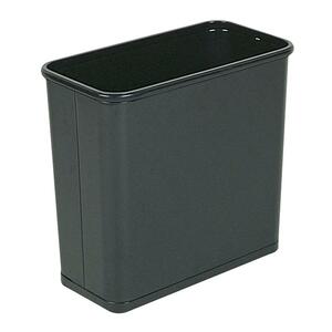 Rubbermaid WB30R Open Top Wastebasket - 30quart Capacity - Rectangular - 15" Height x 17" Width x 8" Depth - Steel - Black