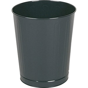 Rubbermaid WB26 Open Top Wastebasket - 26quart Capacity - Round - 14.5" Height - 13.5" Diameter - Steel - Black