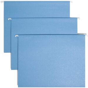 Smead TUFF 64041 Hanging Folder with Easy Slide Tab - Letter - 8.5" x 11" - 1/3 Tab Cut on Assorted Position - 18 / Box - 11pt. - Blue