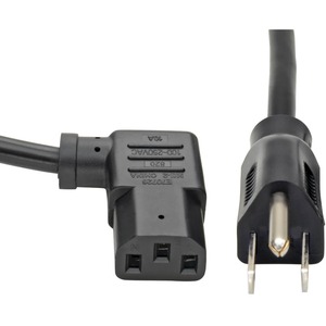 Tripp Lite by Eaton Computer Power Cord NEMA 5-15P to Right-Angle C13 - 10A 125V 18 AWG 6 ft. (1.83 m) Black