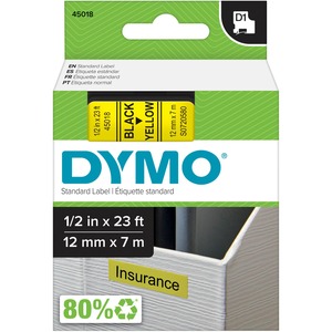 Dymo D1 1/2"x22" Yellow Electronic Tape Cartridge