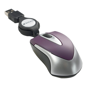 Verbatim Mini Travel Optical Mouse - Purple - Optical - USB - Purple - Pack of 1