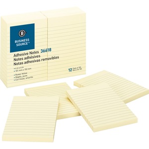 Ruled Adhesive 4"x6" Notes Yellow