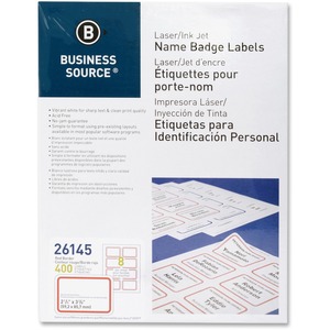 Laser/Inkjet Name Badge Red Labels - Click Image to Close