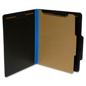 SJ Paper S62614 Fusion Classification Folder - Letter - 8.5" x 11" - 2/5 Tab Cut on Right of Center - 1 Divider - 1.5" Expansion - 2 Fastener - 20 / Box - 25pt. - Blue, Black
