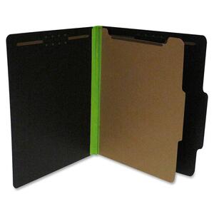 SJ Paper S62615 Fusion Classification Folder - Letter - 8.5" x 11" - 2/5 Tab Cut on Right of Center - 1 Divider - 1.5" Expansion - 2 Fastener - 20 / Box - 25pt. - Green, Black