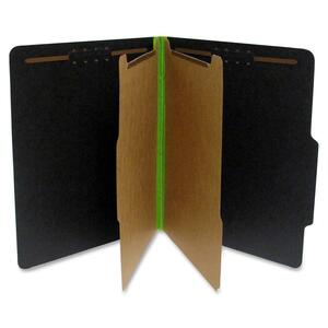 SJ Paper S62625 Fusion Classification Folder - Letter - 8.5" x 11" - 2/5 Tab Cut on Right of Center - 2 Divider - 2.25" Expansion - 2 Fastener - 15 / Box - 25pt. - Green, Black