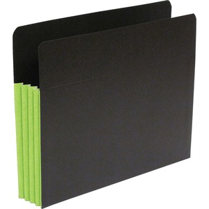 SJ Paper S83605 Fusion Expanding Clutch Pocket - Letter - 8.5" x 11" - 3.5" Expansion - 25 / Box - 23pt. - Green, Black