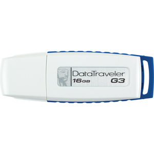 Kingston DataTraveler G3 DTIG3/16GBZ 16 GB USB 2.0 Flash Drive - White, Blue DTIG3/16GBZ