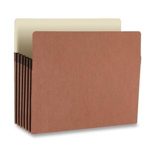 Smead End Tab File Pocket - 5.25" Expansion - Straight Cut Tab - 8.5" x 11" - Letter - 5 / Box - Redrope