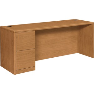 HON 10708L Credenza - 72" Width x 24" Depth - Single Pedestal on Left Side - Harvest