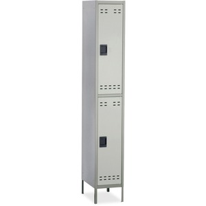 Double-Tier Two-tone Gray Locker with legs