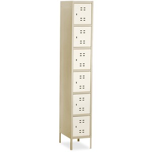 Six-Tier Two-tone Tan Box Locker with Legs