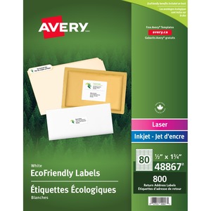 1/2"x1-3/4" White Eco-Friendly Mailing Label