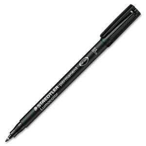 Staedtler Lumocolor Permanent Special Marker - Ink Color: Black - 1 Dozen
