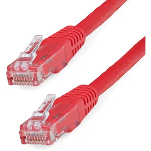 StarTech 25ft CAT6 Ethernet Cable - Red Molded Gigabit - 100W PoE UTP 250Mhz - Category 6 Patch Cord UL Certified Wiring/TIA