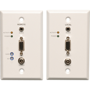 VGA WITH AUDIO OVER CAT5 RJ45 EXTENDER WALLPLATE KIT TAA/GSA &nbsp;<img src="/images/free_ground_shipping.gif" border="0" alt="Free Ground Shipping" title="Free Ground Shipping" >