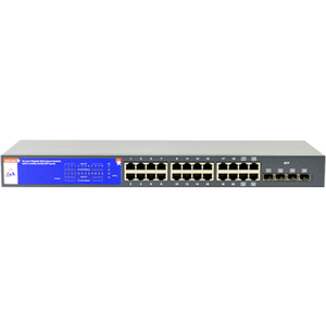 Amer Networks 24 Port 10/100/1000MBPS 4 Port Combo 1000BASE-T/SFP Gigabit Rackmount Web Smart Switch