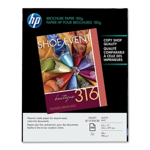 HP Matte Brochure and Flyer Paper - Letter - 8.5" x 11" - 48lb - Matte - 100 x Sheet - Bright White