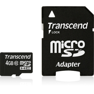 Transcend TS4GUSDHC10 4 GB Class 10 microSDHC - Class 10 - 1 Card
