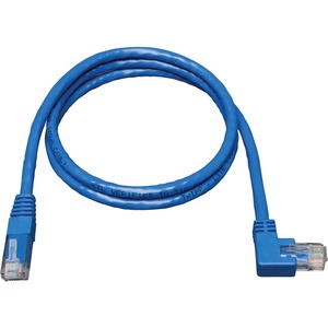 Tripp Lite by Eaton Right-Angle Cat6 Gigabit Molded UTP Ethernet Cable (RJ45 Right-Angle M to RJ45 M) Blue 3 ft. (0.91 m)