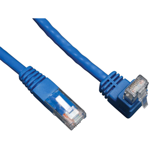 Tripp Lite by Eaton Up-Angle Cat6 Gigabit Molded UTP Ethernet Cable (RJ45 Right-Angle Up M to RJ45 M) Blue 3 ft. (0.91 m)