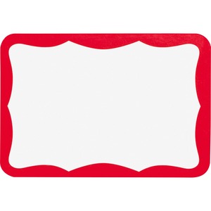 Name Badge Label White/Red
