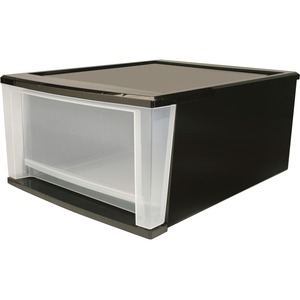 Iris Stackable Drawer - 1 Drawer(s) - Polypropylene - Black Body