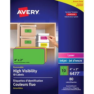 Avery 2"x4" Neon Multipurpose Labels