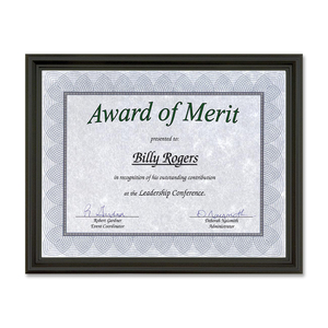 9.5"x12" Black Recognition Certificate Frame - Click Image to Close