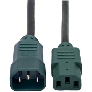Tripp Lite by Eaton 4ft Computer Power Cord Extension Cable C14 to C13 Green 10A 18AWG 4'