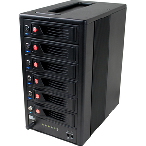 CRU RTX Secure 610-NJ DAS Array - 6 x HDD Installed - 18 TB Installed HDD Capacity - RAID Supported - 6 x Total Bays - Infiniband Tower