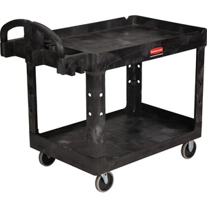 Heavy Duty Two-tiered Black Utility Cart