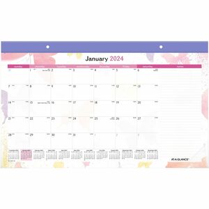 At_A_Glance Watercolors Monthly Desk Pad