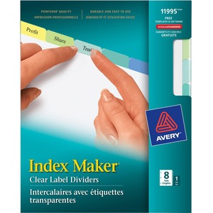 Index Maker Clear Label Dividers 11995, 8-Tab Set - Click Image to Close