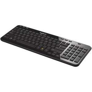 Logitech K360 Compact Wireless Keyboard for Windows, 2.4GHz Wireless, USB Unifying Receiver, 12 F-Keys, 3-Year Battery Life, Compatible with PC, Laptop (Glossy Black)