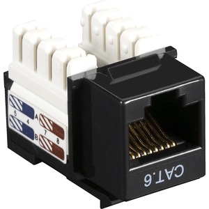 Black Box CAT6 Value Line Keystone Jack, Black, 25-Pack - 25 Pack - 1 x RJ-45 Network Female - Black