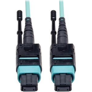 Tripp Lite by Eaton MTP/MPO Patch Cable with Push/Pull Tabs 12 Fiber 40GbE 40GBASE-SR4 OM3 Plenum-Rated - Aqua 2M (6 ft.)