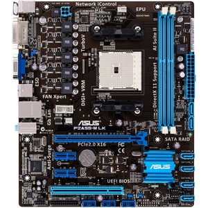 Asus F2A55-M LK Desktop Motherboard - AMD A55 Chipset - Socket FM2 - Micro ATX - 1 x Processor Support - 32 GB DDR3 SDRAM Maximum RAM - Serial ATA/300 RAID Supported Controller - CPU Dependent Video - 1 x PCIe x16 Slot