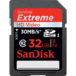 SanDisk Extreme 32 GB Secure Digital High Capacity (SDHC) - 1 Card - Class 10/UHS-I - 30 MBps Read - 30 MBps Write