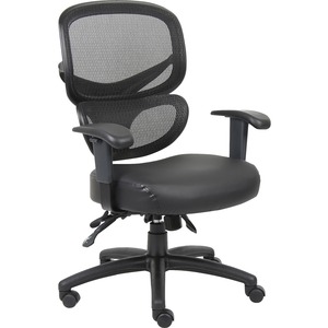 Mesh-Back Leather Executive Chair