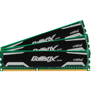 Crucial 32GB Ballistix Sport DDR3 SDRAM Memory Module - 32 GB (4 x 8 GB) - DDR3 SDRAM - 1600 MHz DDR3-1600/PC3-12800 - Non-ECC - Unbuffered - 240-pin - DIMM
